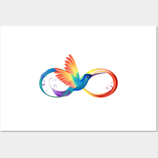 Rainbow Hummingbird with Infinity Posters and Art